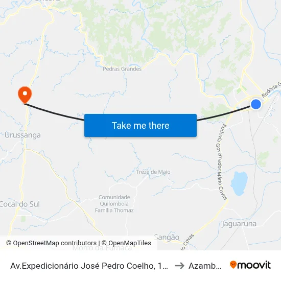 Av.Expedicionário José Pedro Coelho, 1277 to Azambuja map