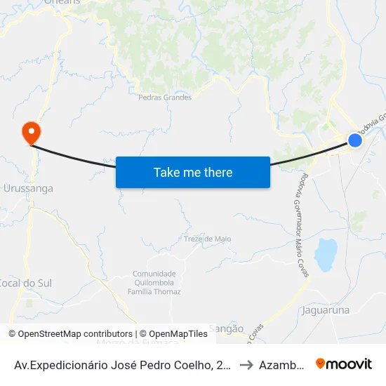 Av.Expedicionário José Pedro Coelho, 2049 to Azambuja map