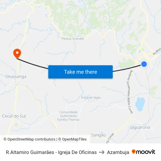 R.Altamiro Guimarães - Igreja De Oficinas to Azambuja map
