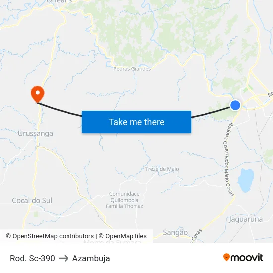 Rod. Sc-390 to Azambuja map