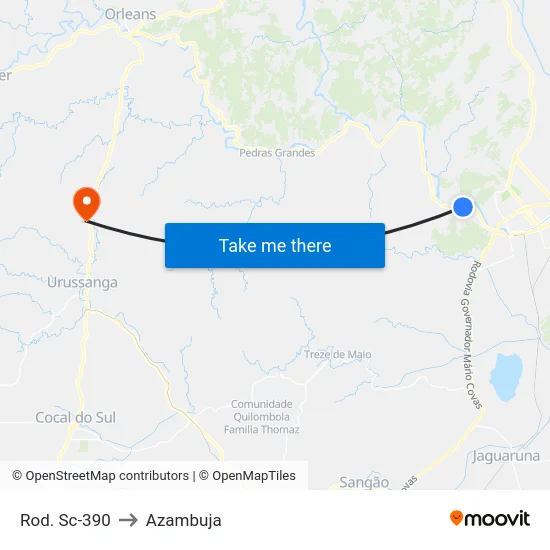 Rod. Sc-390 to Azambuja map
