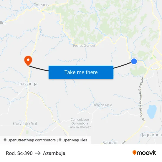 Rod. Sc-390 to Azambuja map