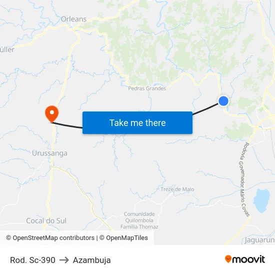 Rod. Sc-390 to Azambuja map