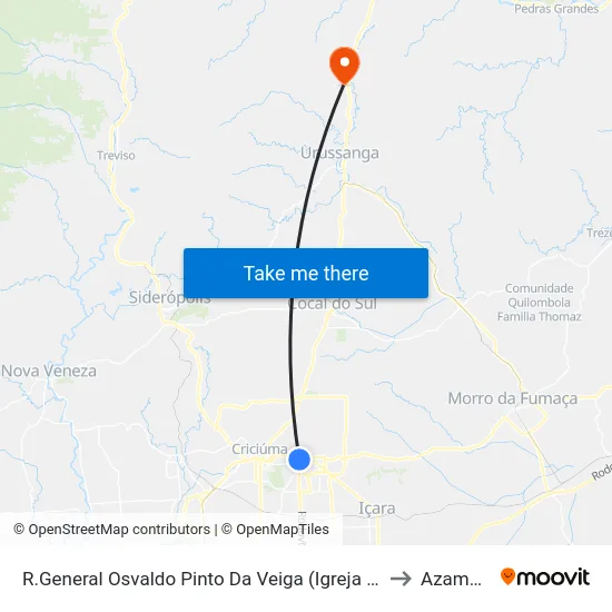 R.General Osvaldo Pinto Da Veiga (Igreja Próspera) to Azambuja map