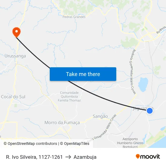 R. Ivo Silveira, 1127-1261 to Azambuja map