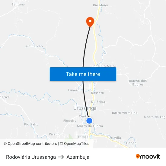 Rodoviária Urussanga to Azambuja map