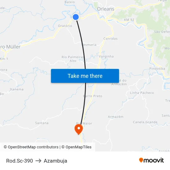 Rod.Sc-390 to Azambuja map