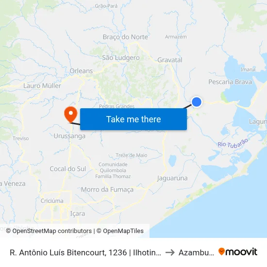 R. Antônio Luís Bitencourt, 1236 | Ilhotinha to Azambuja map