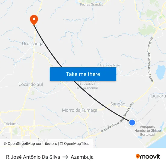 R.José Antônio Da Silva to Azambuja map