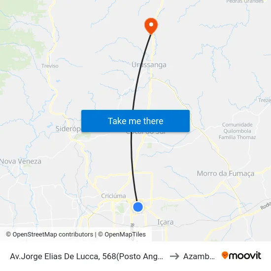 Av.Jorge Elias De Lucca, 568(Posto Angeloni) to Azambuja map