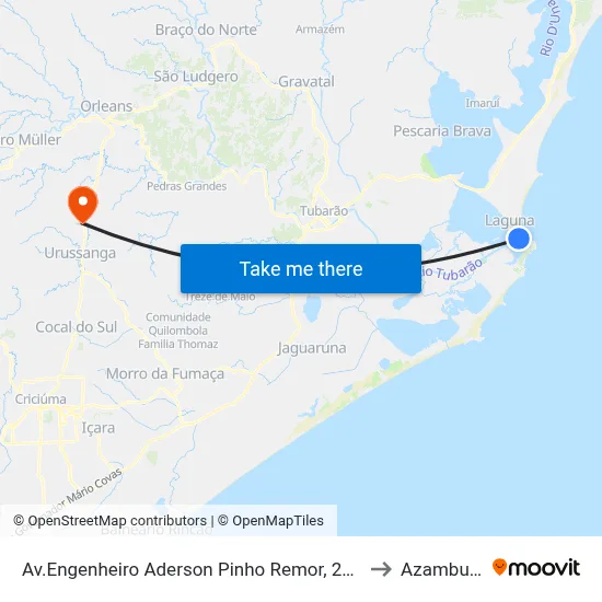 Av.Engenheiro Aderson Pinho Remor, 290 to Azambuja map