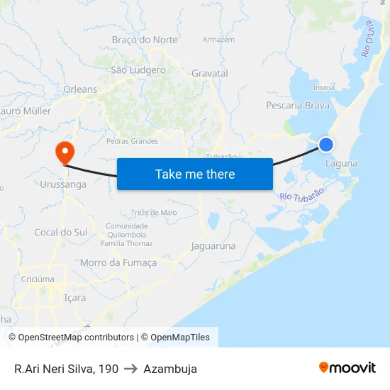 R.Ari Neri Silva, 190 to Azambuja map
