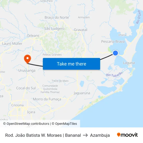 Rod. João Batista W. Moraes | Bananal to Azambuja map