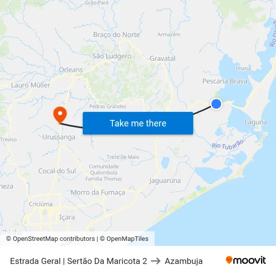 Estrada Geral | Sertão Da Maricota 2 to Azambuja map