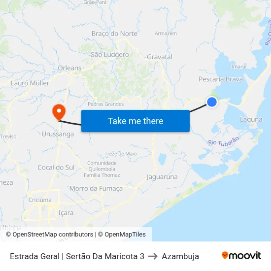 Estrada Geral | Sertão Da Maricota 3 to Azambuja map