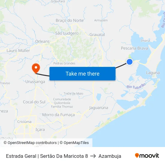 Estrada Geral | Sertão Da Maricota 8 to Azambuja map