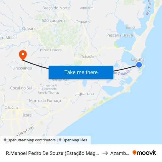 R.Manoel Pedro De Souza (Estação Magalhães) to Azambuja map