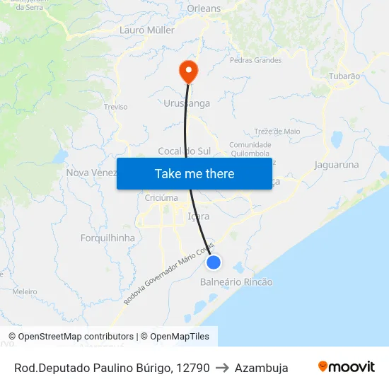 Rod.Deputado Paulino Búrigo, 12790 to Azambuja map
