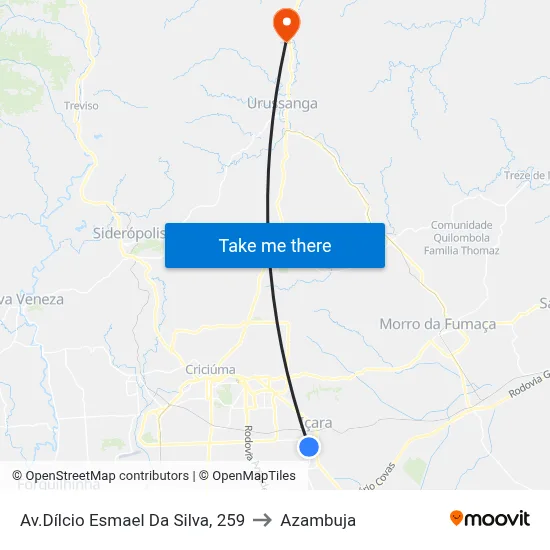 Av.Dílcio Esmael Da Silva, 259 to Azambuja map