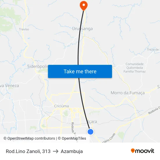 Rod.Lino Zanoli, 313 to Azambuja map