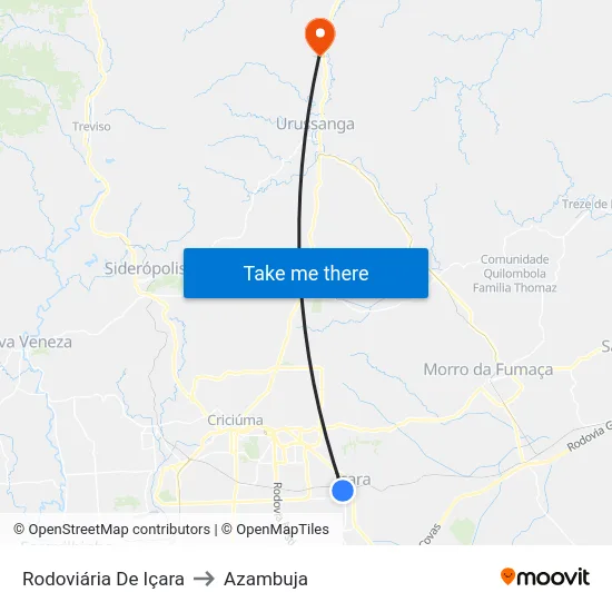 Rodoviária De Içara to Azambuja map