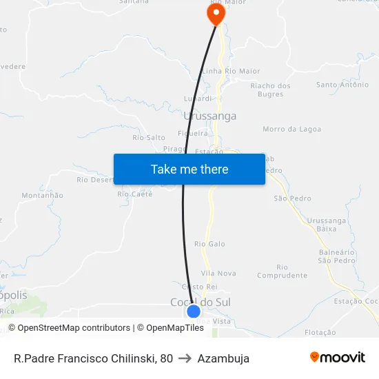 R.Padre Francisco Chilinski, 80 to Azambuja map