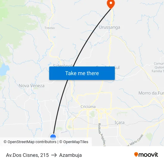 Av.Dos Cisnes, 215 to Azambuja map