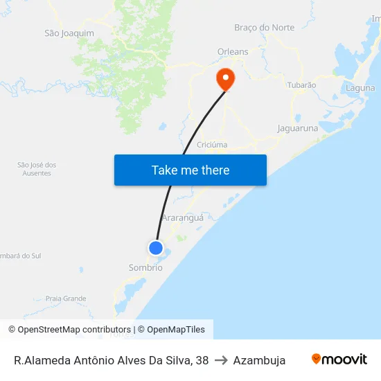 R.Alameda Antônio Alves Da Silva, 38 to Azambuja map