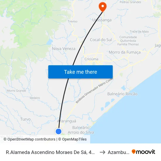 R.Alameda Ascendino Moraes De Sá, 4395 to Azambuja map