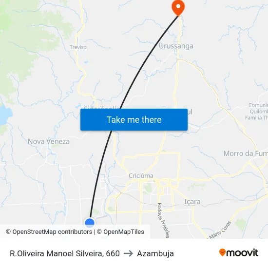 R.Oliveira Manoel Silveira, 660 to Azambuja map