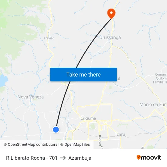 R.Liberato Rocha - 701 to Azambuja map