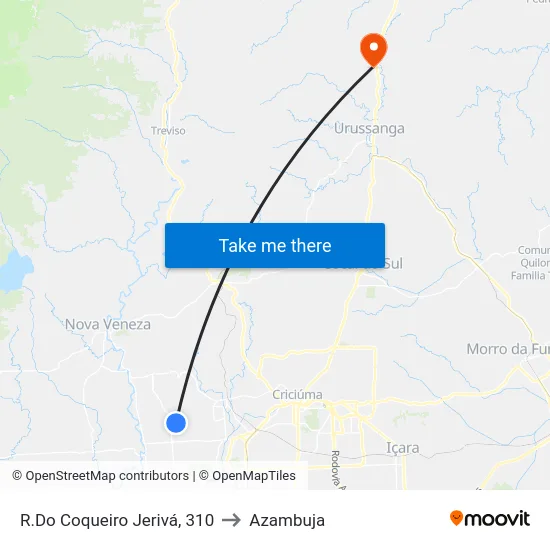 R.Do Coqueiro Jerivá, 310 to Azambuja map