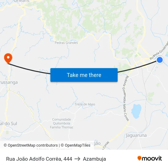 Rua João Adolfo Corrêa, 444 to Azambuja map