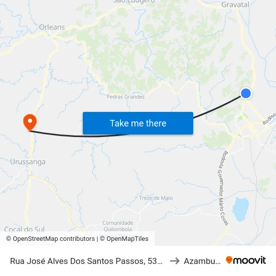 Rua José Alves Dos Santos Passos, 5341 to Azambuja map