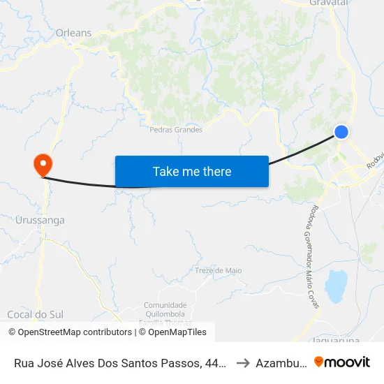 Rua José Alves Dos Santos Passos, 4485 to Azambuja map