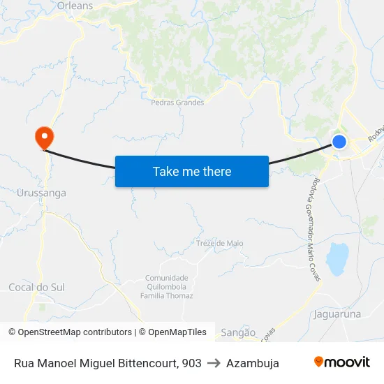 Rua Manoel Miguel Bittencourt, 903 to Azambuja map
