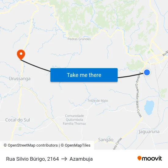 Rua Silvio Búrigo, 2164 to Azambuja map