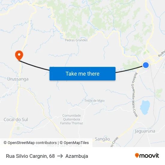 Rua Silvio Cargnin, 68 to Azambuja map