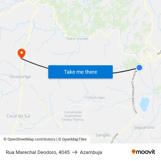 Rua Marechal Deodoro, 4045 to Azambuja map