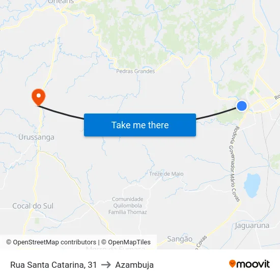 Rua Santa Catarina, 31 to Azambuja map