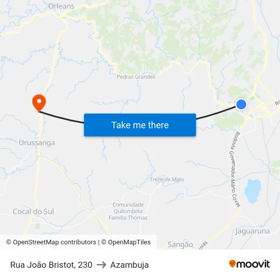 Rua João Bristot, 230 to Azambuja map