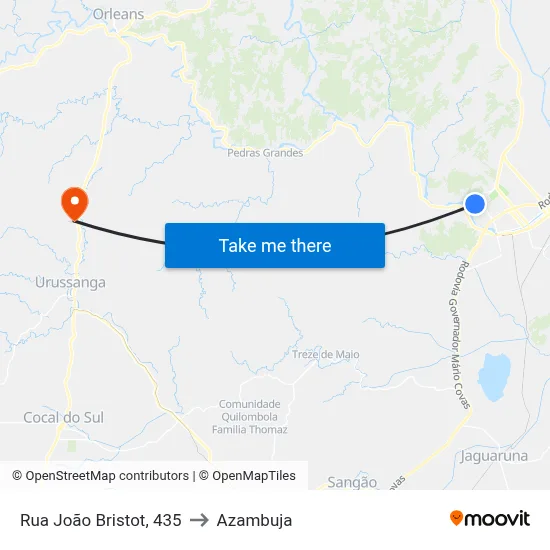 Rua João Bristot, 435 to Azambuja map