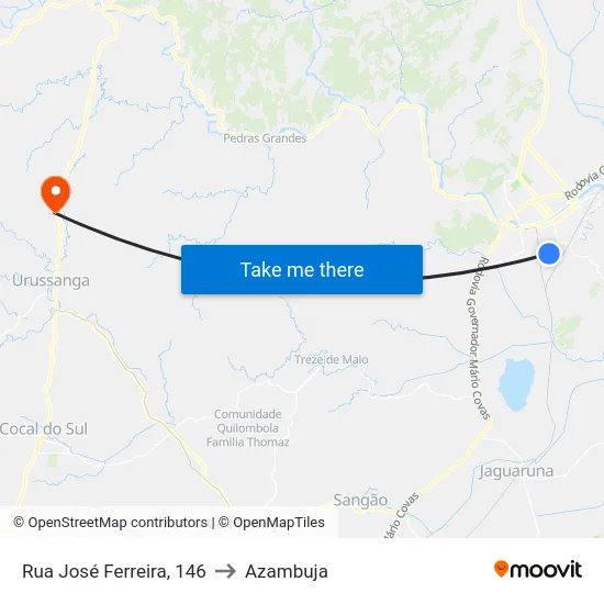 Rua José Ferreira, 146 to Azambuja map