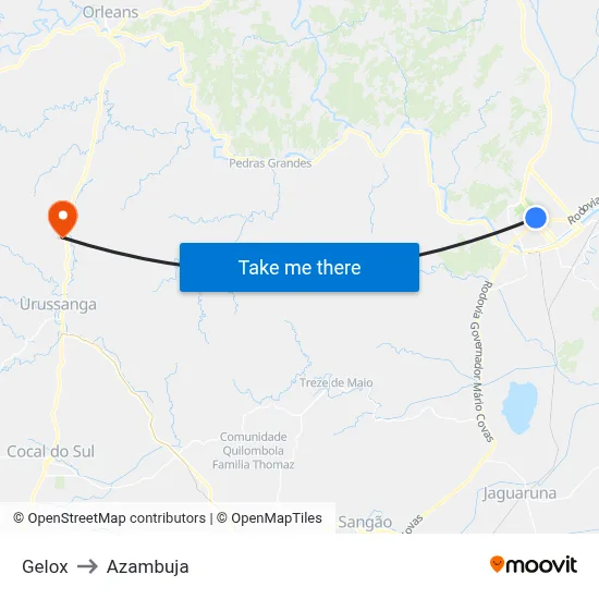 Gelox to Azambuja map