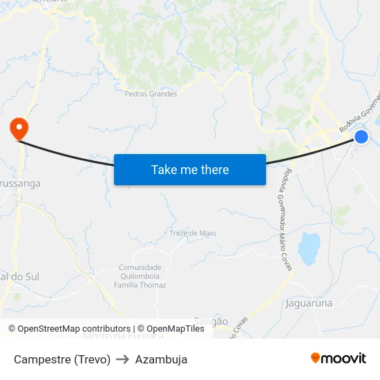 Campestre (Trevo) to Azambuja map