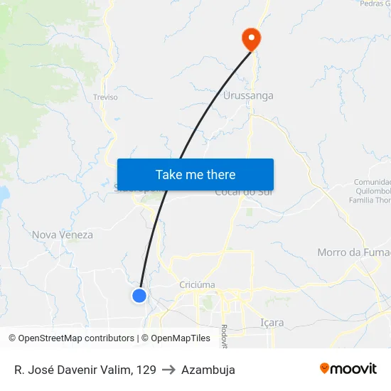 R. José Davenir Valim, 129 to Azambuja map