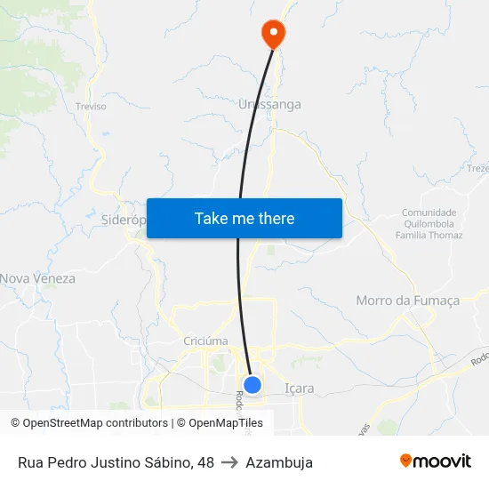 Rua Pedro Justino Sábino, 48 to Azambuja map