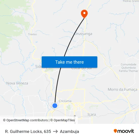 R. Guilherme Locks, 635 to Azambuja map