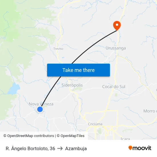 R. Ângelo Bortoloto, 36 to Azambuja map