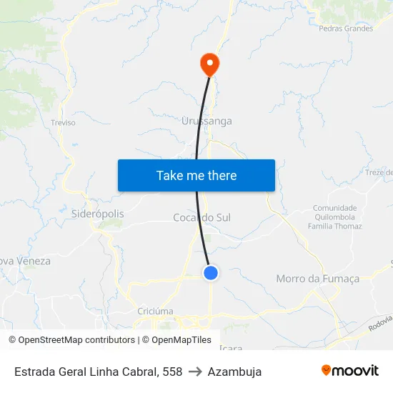 Estrada Geral Linha Cabral, 558 to Azambuja map